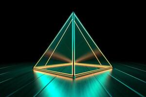 Sleek Modern Geometric Glowing Shapes Outline Background photo