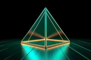 Sleek Modern Geometric Glowing Shapes Outline Background Generative AI photo