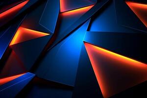 Sleek Modern Geometric Glowing Shapes Outline Background Generative AI photo