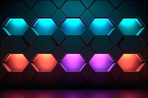 Sleek Modern Geometric Glowing Shapes Outline Background photo