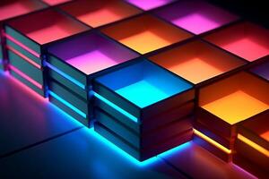 Sleek Modern Geometric Glowing Shapes Outline Background photo