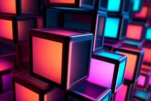 Sleek Modern Geometric Glowing Shapes Outline Background photo