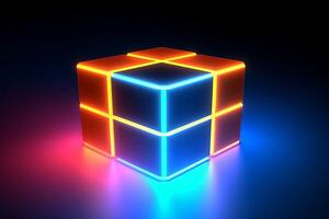 Sleek Modern Geometric Glowing Shapes Outline Background photo