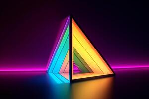 Sleek Modern Geometric Glowing Shapes Outline Background photo