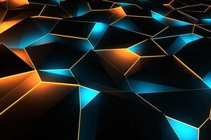 Sleek Modern Geometric Glowing Shapes Outline Background Generative AI photo