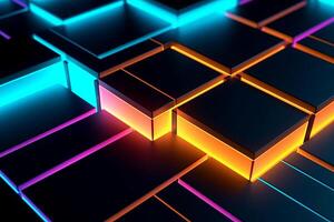 Sleek Modern Geometric Glowing Shapes Outline Background photo