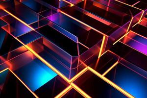 Sleek Modern Geometric Glowing Shapes Outline Background photo