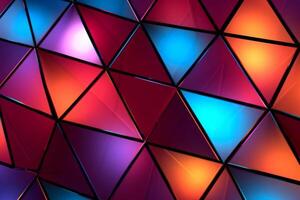 Sleek Modern Geometric Glowing Shapes Outline Background Generative AI photo