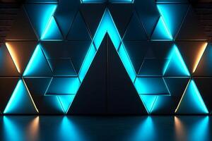 Sleek Modern Geometric Glowing Shapes Outline Background Generative AI photo