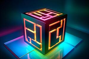 Sleek Modern Geometric Glowing Shapes Outline Background photo