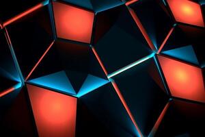 Sleek Modern Geometric Glowing Shapes Outline Background Generative AI photo