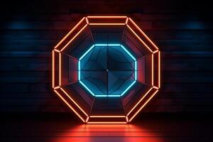 Sleek Modern Geometric Glowing Shapes Outline Background photo