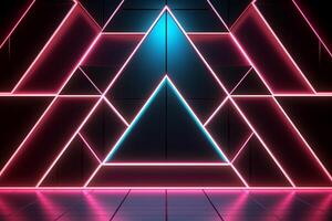 Sleek Modern Geometric Glowing Shapes Outline Background Generative AI photo