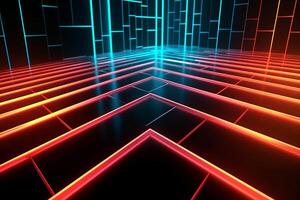 Sleek Modern Geometric Glowing Shapes Outline Background photo