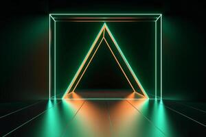 Sleek Modern Geometric Glowing Shapes Outline Background photo