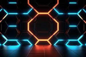 Sleek Modern Geometric Glowing Shapes Outline Background photo