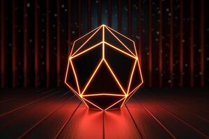 Sleek Modern Geometric Glowing Shapes Outline Background Generative AI photo