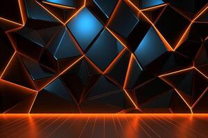 Sleek Modern Geometric Glowing Shapes Outline Background Generative AI photo