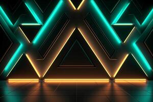 Sleek Modern Geometric Glowing Shapes Outline Background photo