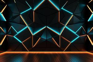 Sleek Modern Geometric Glowing Shapes Outline Background photo