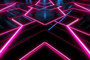 Sleek Modern Geometric Glowing Shapes Outline Background Generative AI photo