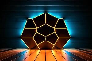 Sleek Modern Geometric Glowing Shapes Outline Background photo