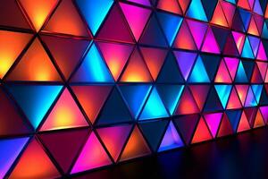 Sleek Modern Geometric Glowing Shapes Outline Background Generative AI photo