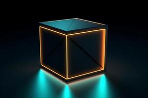 Sleek Modern Geometric Glowing Shapes Outline Background photo