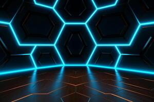 Sleek Modern Geometric Glowing Shapes Outline Background photo