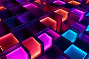 Sleek Modern Geometric Glowing Shapes Outline Background photo