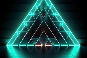 Sleek Modern Geometric Glowing Shapes Outline Background Generative AI photo