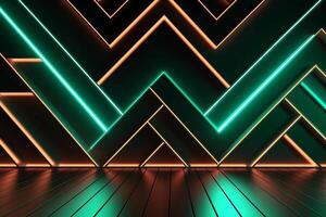 Sleek Modern Geometric Glowing Shapes Outline Background Generative AI photo