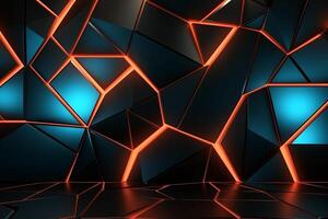 Sleek Modern Geometric Glowing Shapes Outline Background photo