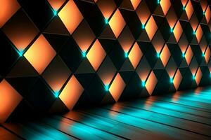 Sleek Modern Geometric Glowing Shapes Outline Background Generative AI photo