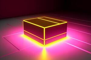 Sleek Modern Geometric Glowing Shapes Outline Background photo