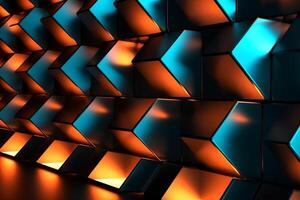 Sleek Modern Geometric Glowing Shapes Outline Background Generative AI photo