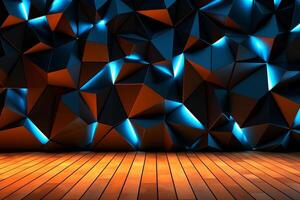 Sleek Modern Geometric Glowing Shapes Outline Background Generative AI photo