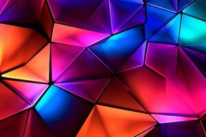 Sleek Modern Geometric Glowing Shapes Outline Background Generative AI photo