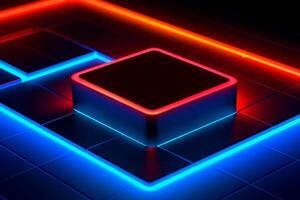Sleek Modern Geometric Glowing Shapes Outline Background photo