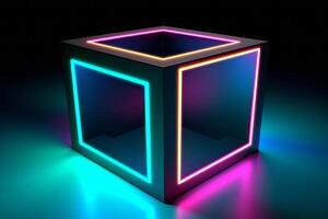 Sleek Modern Geometric Glowing Shapes Outline Background photo