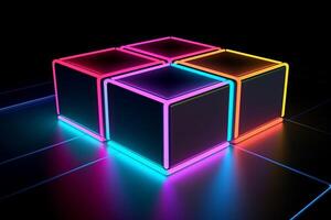 Sleek Modern Geometric Glowing Shapes Outline Background photo