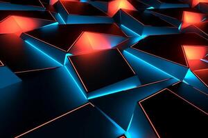 Sleek Modern Geometric Glowing Shapes Outline Background Generative AI photo