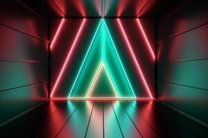 Sleek Modern Geometric Glowing Shapes Outline Background Generative AI photo