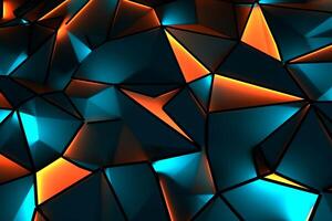 Sleek Modern Geometric Glowing Shapes Outline Background Generative AI photo