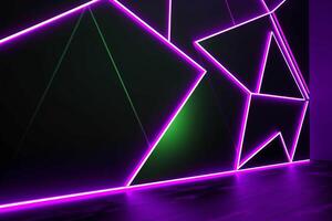 Sleek Modern Geometric Glowing Shapes Outline Background Generative AI photo