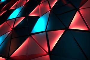 Sleek Modern Geometric Glowing Shapes Outline Background Generative AI photo