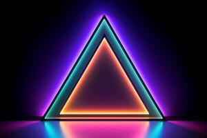 Sleek Modern Geometric Glowing Shapes Outline Background Generative AI photo