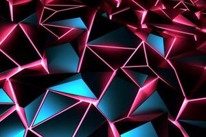 Sleek Modern Geometric Glowing Shapes Outline Background Generative AI photo