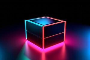 Sleek Modern Geometric Glowing Shapes Outline Background photo