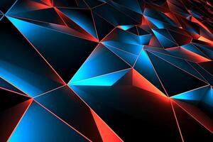 Sleek Modern Geometric Glowing Shapes Outline Background Generative AI photo